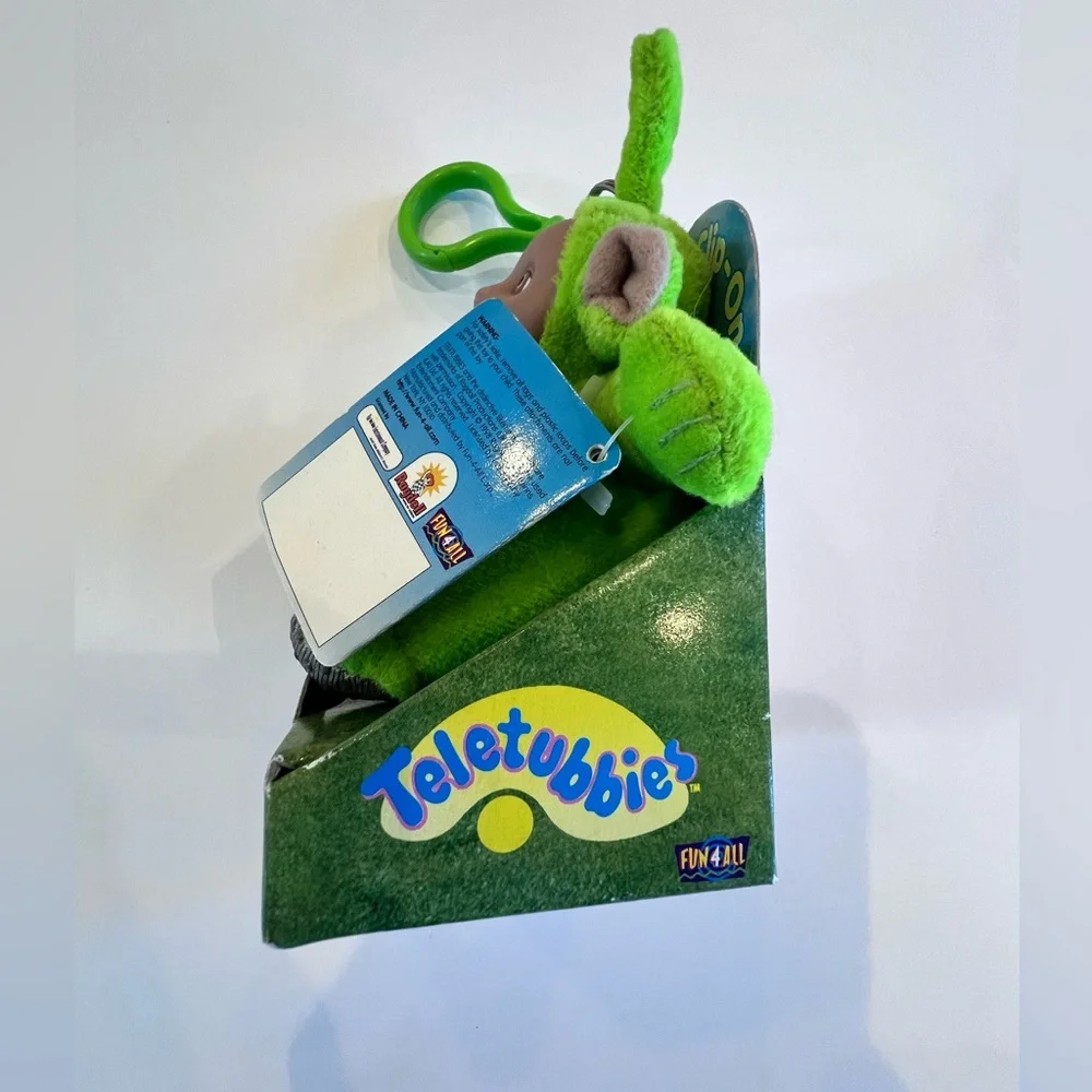 Dipsy Green Teletubbies Clip-on Vintage Collectible in original packaging & tags